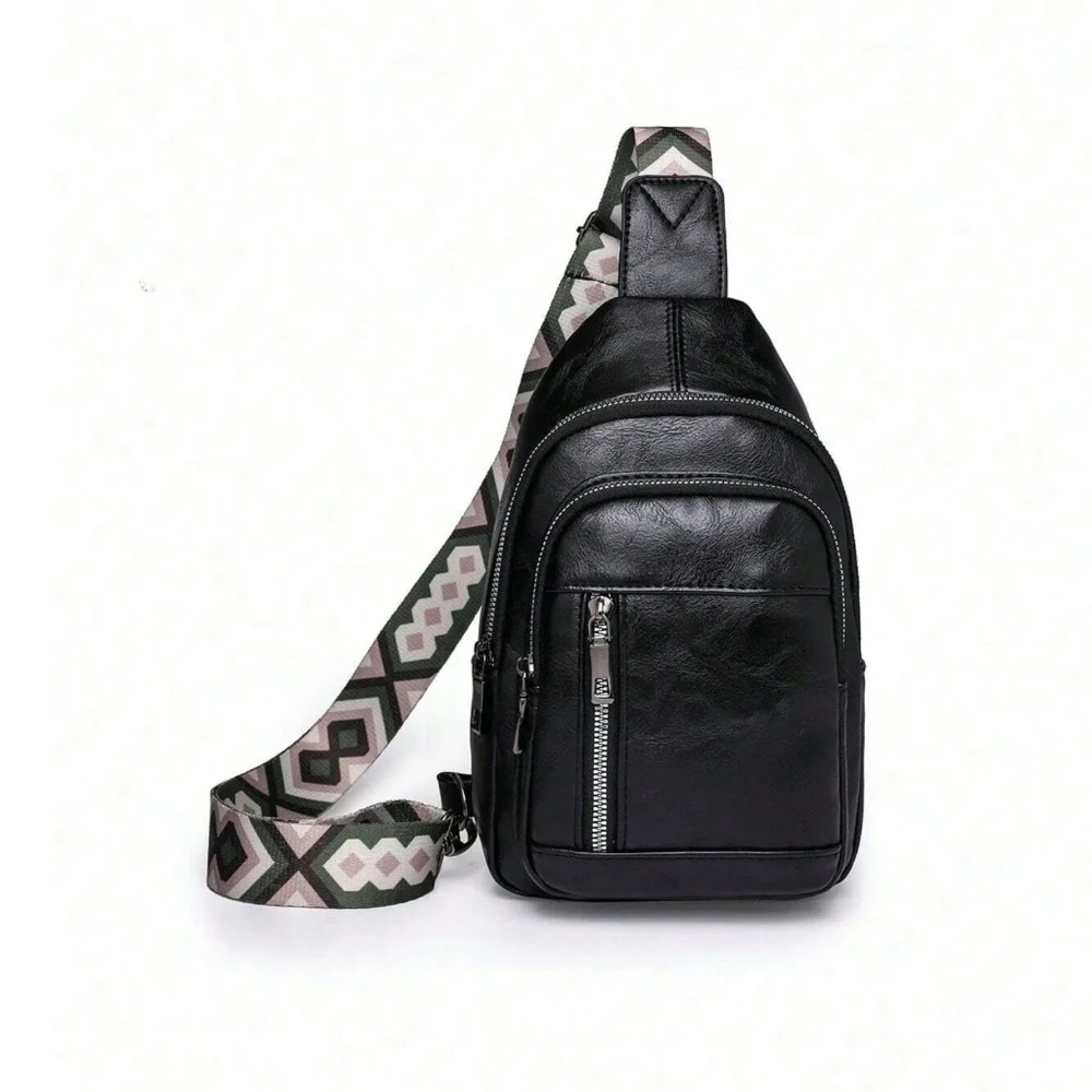 Luxe Vegan Leather Zip up Crossbody Back Pack Bag - Picture 14 of 16